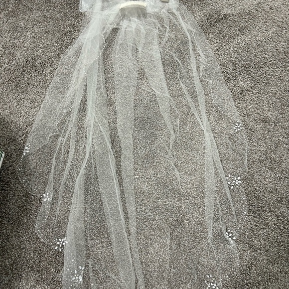 Delicate White Tulle Hair Veil